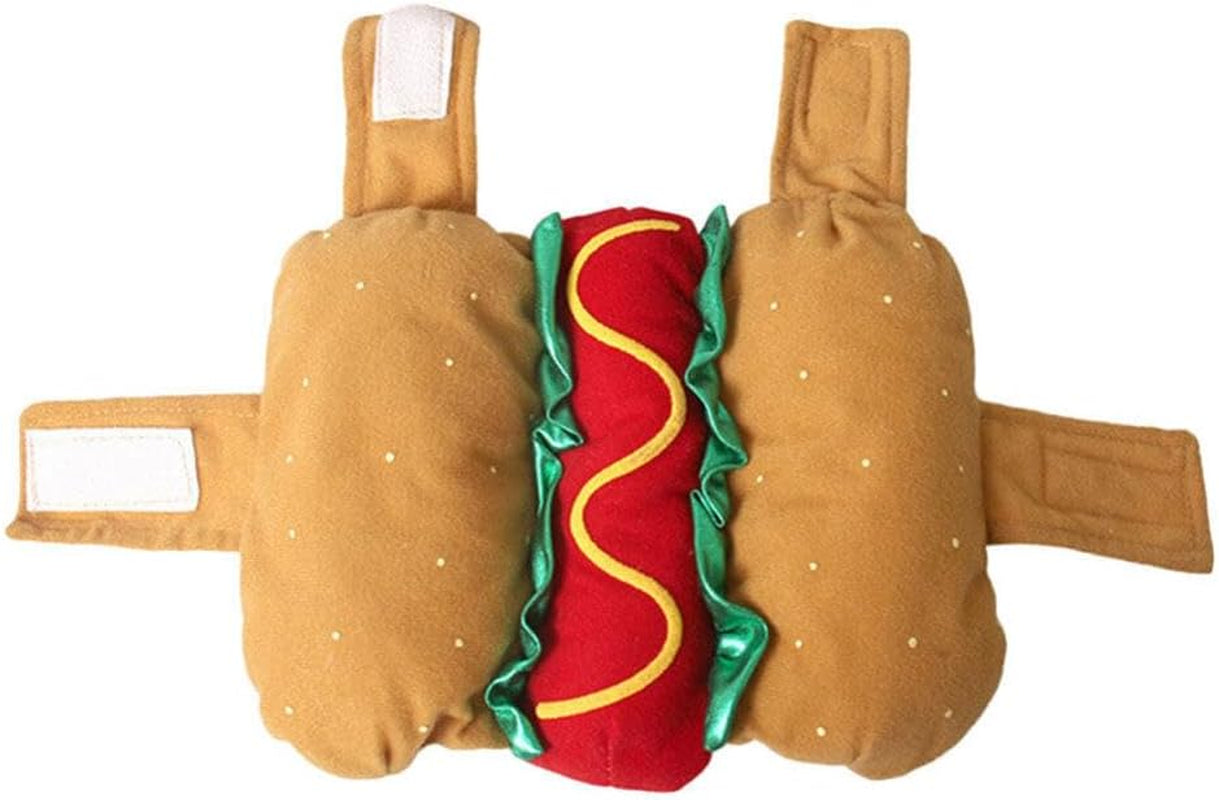 Funny Hot Dog Design Pet Costumes - Halloween Pet Apparel Warm Hoodie for Dogs and Cats, Pet Cosplay Outfit Uniform for Medium and Small Dogs