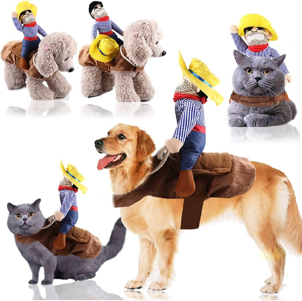 Halloween Cowboy Costume for Dogs and Cats - Novelty Party Apparel for Pets (X-Large)