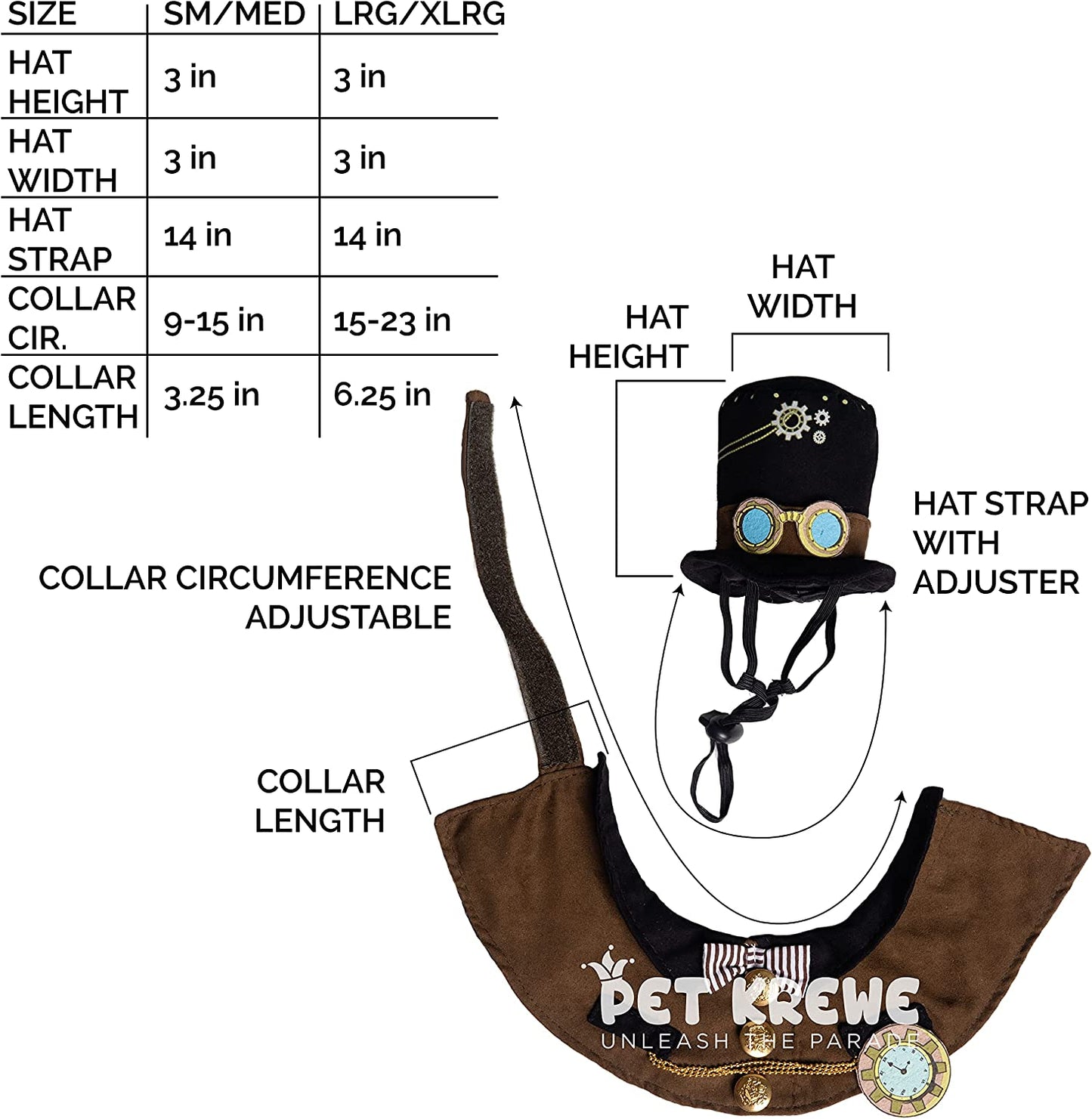 Steampunk-Inspired Costume Hat and Collar Set for Small Dogs and Cats - Ideal for Halloween, Christmas, Celebrations, Photoshoots, and Gifts for Pet Enthusiasts