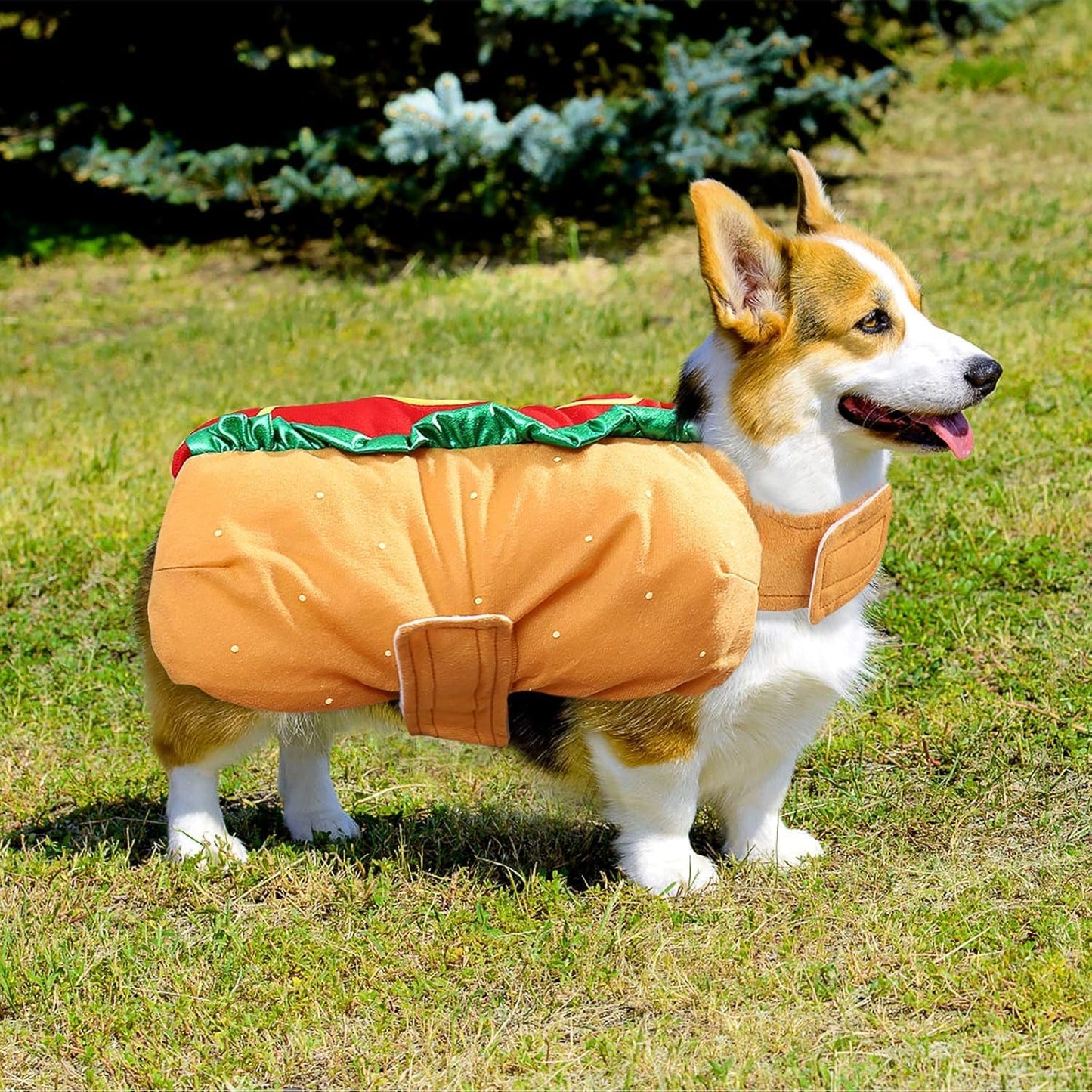 Funny Hot Dog Design Pet Costumes - Halloween Pet Apparel Warm Hoodie for Dogs and Cats, Pet Cosplay Outfit Uniform for Medium and Small Dogs