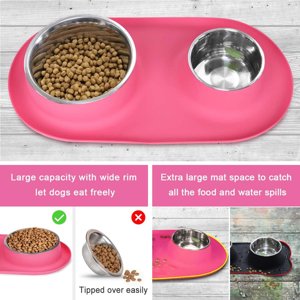Silicone Slow Feeder Insert for Dogs - Compatible with Stainless Steel, Plastic, and Ceramic Bowls, Ideal for Small to Large Breeds