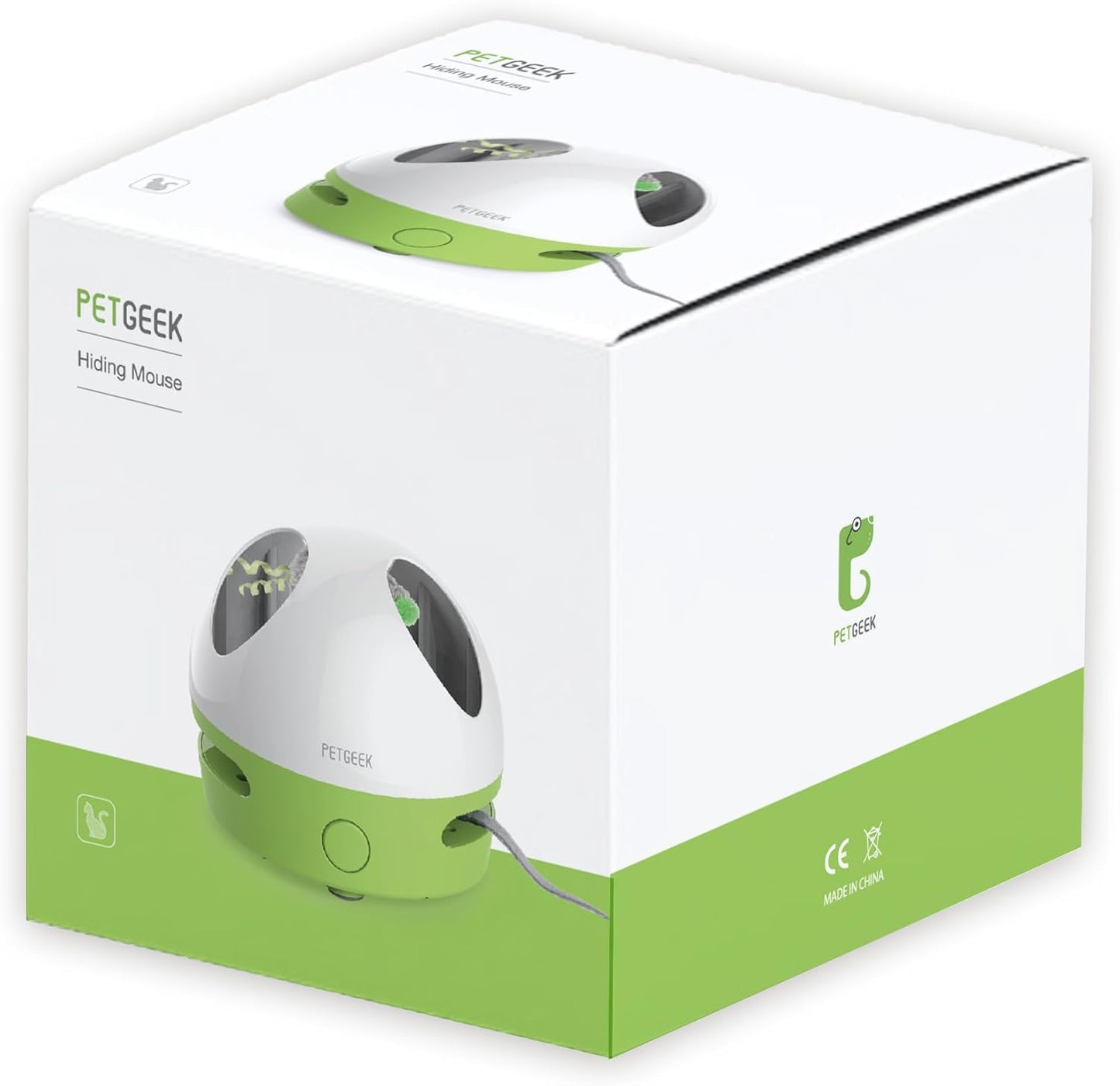 Interactive Electronic Cat Toy - Hidey Mouse with Squeaky Feature and Catnip, Automatic Indoor Play for Cats (Green)