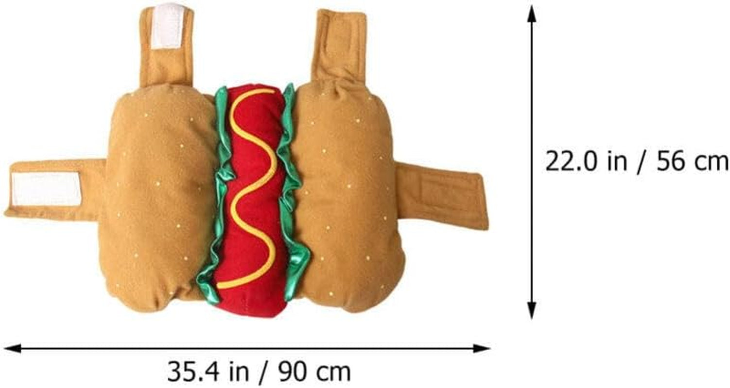 Funny Hot Dog Design Pet Costumes - Halloween Pet Apparel Warm Hoodie for Dogs and Cats, Pet Cosplay Outfit Uniform for Medium and Small Dogs