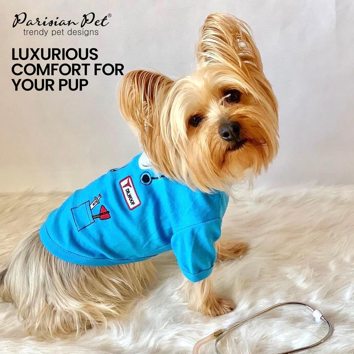 Dog Costume - Doctor Dog Costume - Halloween Shirt for Dogs - Doctor Cat Tshirt - Pet Halloween Tshirt - Shirt for Dogs - Sleeved Pet Tshirt - XL