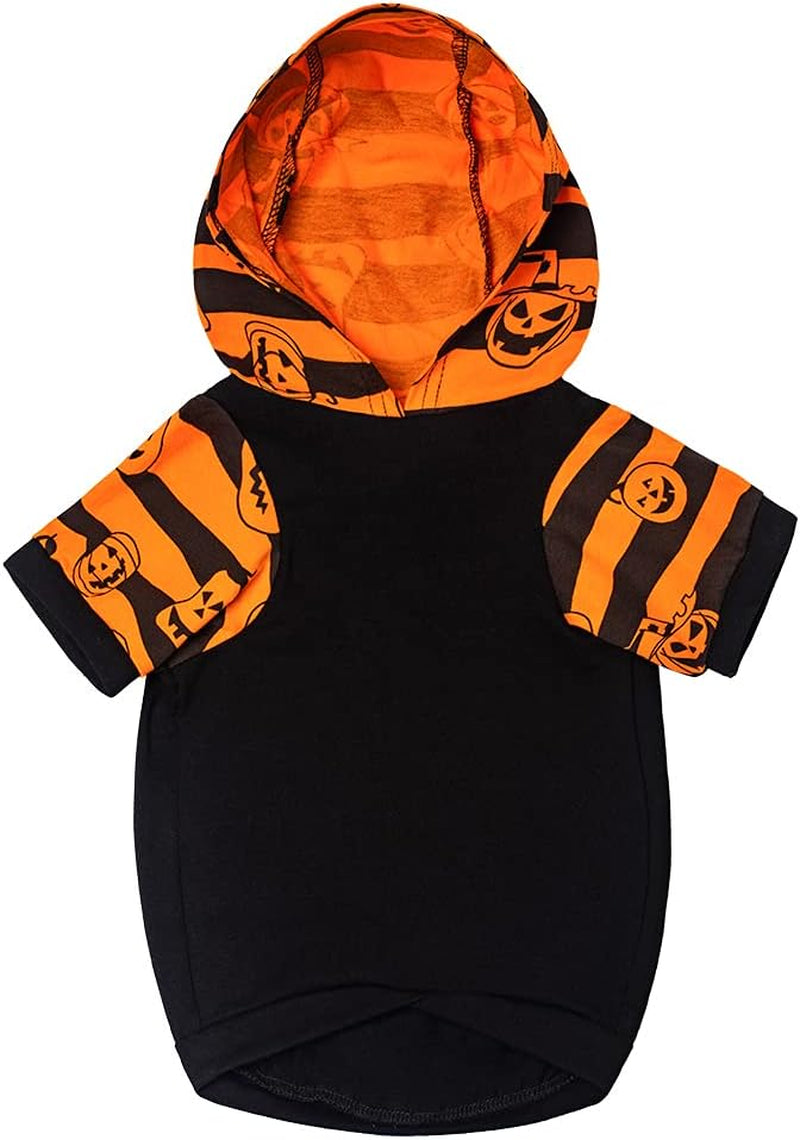Dog Halloween Pumpkin Costume Pet Hoodie Dog Pajamas Apparel Clothes （X-Large, Orange, XL