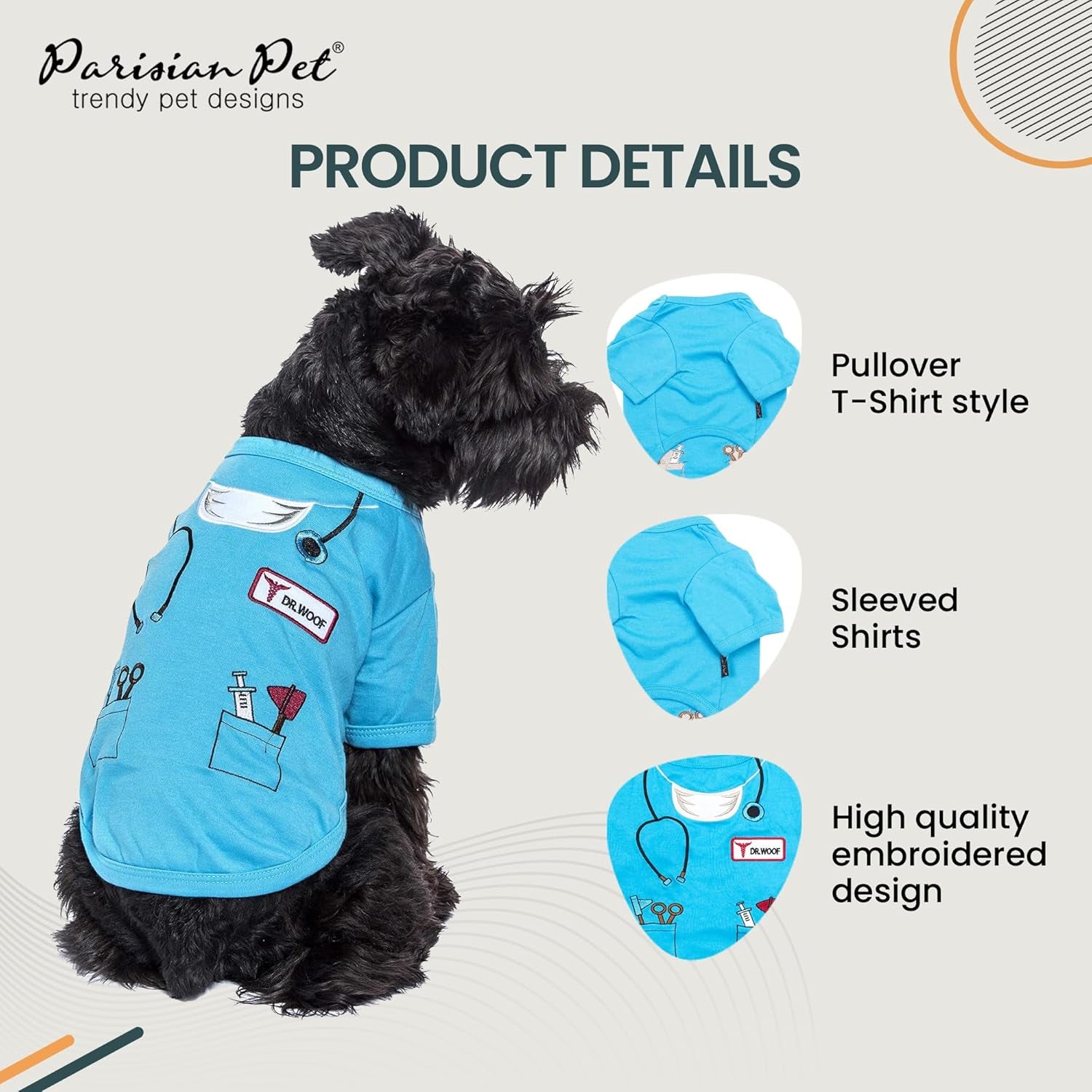 Dog Costume - Doctor Dog Costume - Halloween Shirt for Dogs - Doctor Cat Tshirt - Pet Halloween Tshirt - Shirt for Dogs - Sleeved Pet Tshirt - XL