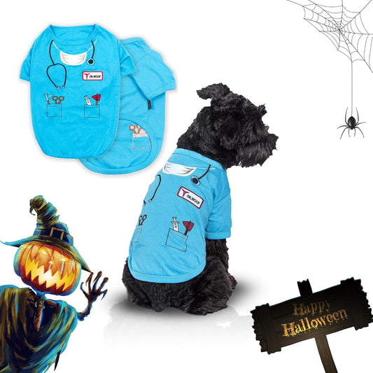 Dog Costume - Doctor Dog Costume - Halloween Shirt for Dogs - Doctor Cat Tshirt - Pet Halloween Tshirt - Shirt for Dogs - Sleeved Pet Tshirt - XL